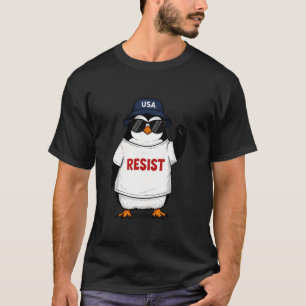 Funny Penguin Resist Flippers Up Protest Against T T-Shirt