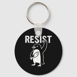 Funny Penguin Resist Penguins Protest Against Tari Keychain