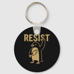 Funny Penguin Resist Penguins Protest Against Tari Keychain