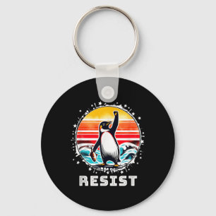 Funny Penguin Resist Penguins Protest Against Tari Keychain