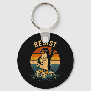 Funny Penguin Resist Penguins Protest Against Tari Keychain