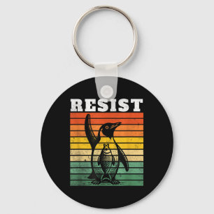 Funny Penguin Resist Penguins Protest Against Tari Keychain