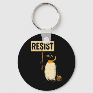 Funny Penguin Resist Penguins Protest Against Tari Keychain