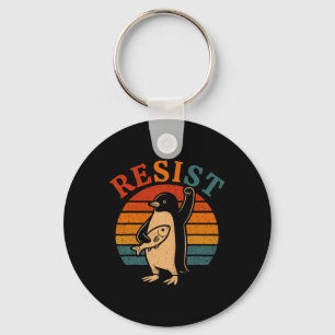 Funny Penguin Resist Penguins Protest Against Tari Keychain