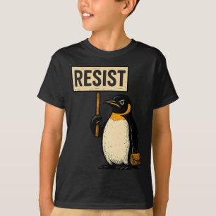Funny Penguin Resist Penguins Protest Against Tari T-Shirt
