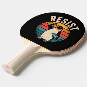 Funny Penguin Resist Protest Against Tariffs Ping Pong Paddle