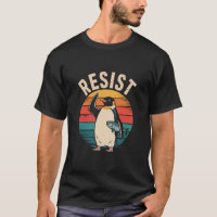 Funny Penguin Resist Protest Against Tariffs