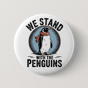 Funny Penguin Resist Protest Against Tarrifs 2 Inch Round Button