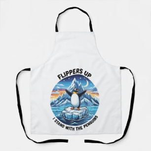 Funny Penguin Resist Protest Against Tarrifs Apron