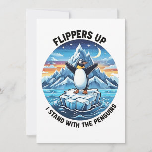 Funny Penguin Resist Protest Against Tarrifs  Invitation