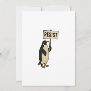 Funny Penguin Resist Protest Against Tarrifs  Invitation