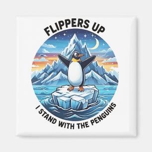 Funny Penguin Resist Protest Against Tarrifs  Magnet