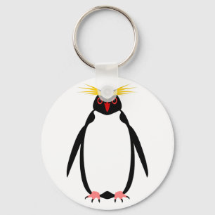 Funny penguin rockhopper or macaroni keychain