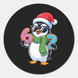 Funny Penguin Six Seven 67 Ice Cream Christmas Boy Classic Round Sticker
