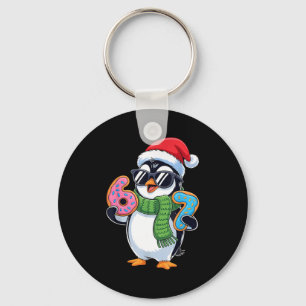 Funny Penguin Six Seven 67 Ice Cream Christmas Boy Keychain