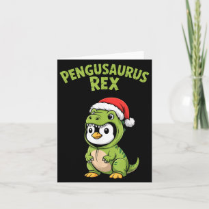 Funny Penguin T-rex Costume Christmas Kids Boys Card