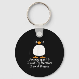 Funny Penguin T Shirt Cool I Can't Fly Animal Love Keychain
