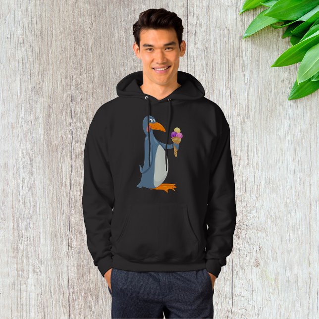 Funny Penguin With Ice Cream Mens Hoodie (Creator Uploaded)
