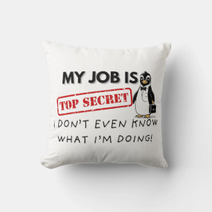 Funny Penguin-Work Struggle Throw Pillow