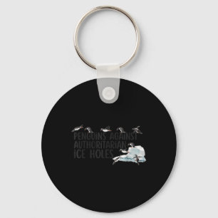 Funny Penguins Against Authoritarian Ice Holes Sar Keychain