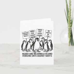 Funny Penguins Against Tariffs Heard Island Pengui Card