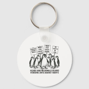 Funny Penguins Against Tariffs Heard Island Pengui Keychain
