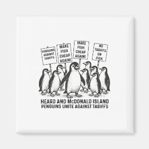 Funny Penguins Against Tariffs Heard Island Pengui Magnet