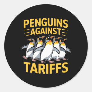 Funny Penguins Against Tariffs Liberation Day Wome Classic Round Sticker