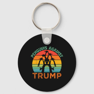 Funny Penguins Against Trump Funny Trump Tariffs C Keychain