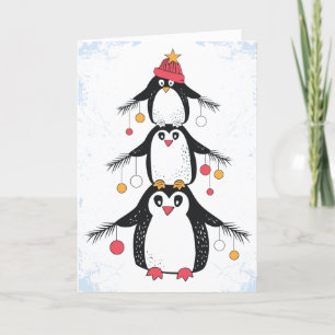 Funny Penguins Christmas Card