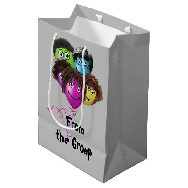 Funny People Birthday Balloons Medium Gift Bag (Front Angled)