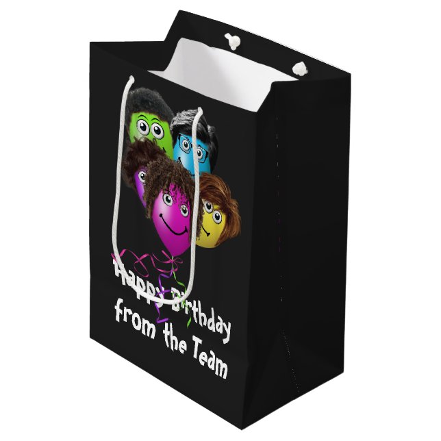 Funny People Birthday Balloons   Medium Gift Bag (Front Angled)