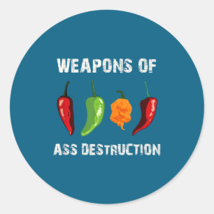 Funny Pepper Chili Head Scy Hot Foods  Classic Round Sticker
