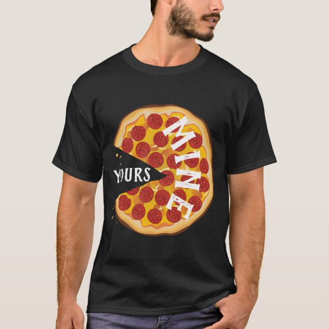 Funny pepperoni pizza cute foodie party T-Shirt (Front)