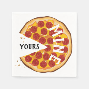 Funny pepperoni pizza cute napkin
