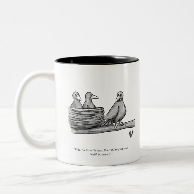 Funny Percenters Empty Nester Parenting Humour Two-Tone Coffee Mug (Left)