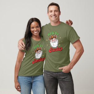 Funny Père Noël Cowboy Texas Christmas T-Shirt