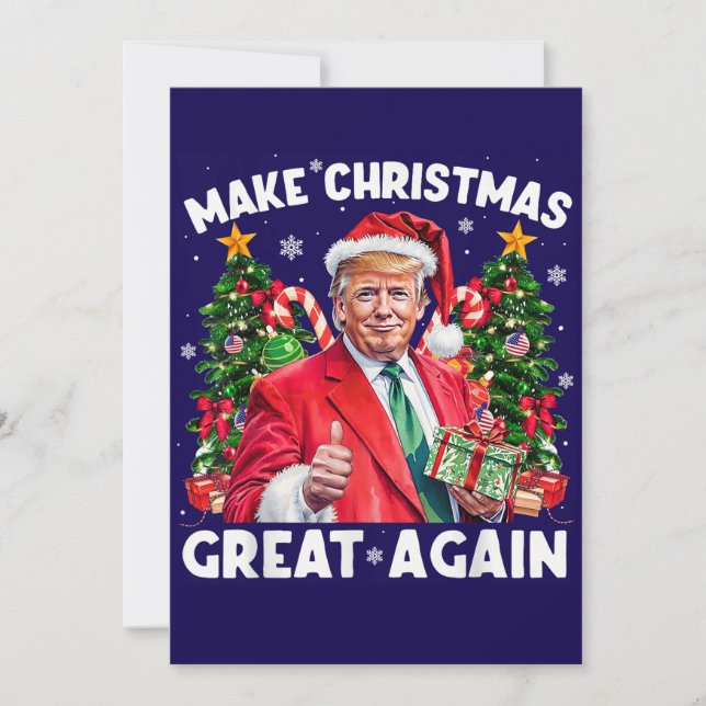 Funny Père Noël Trump Carte cadeau de Noël (Devant)
