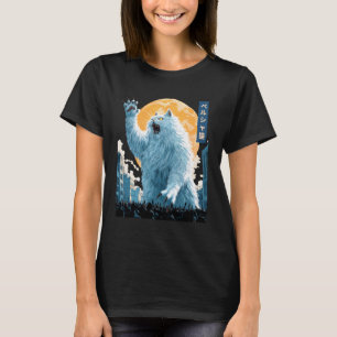 Funny Persian Cat White Cat Kaiju Monster Japanese T-Shirt