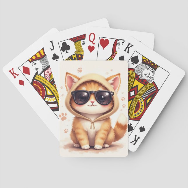 Funny Persian Kawaii Cat Playing Cards (Back)