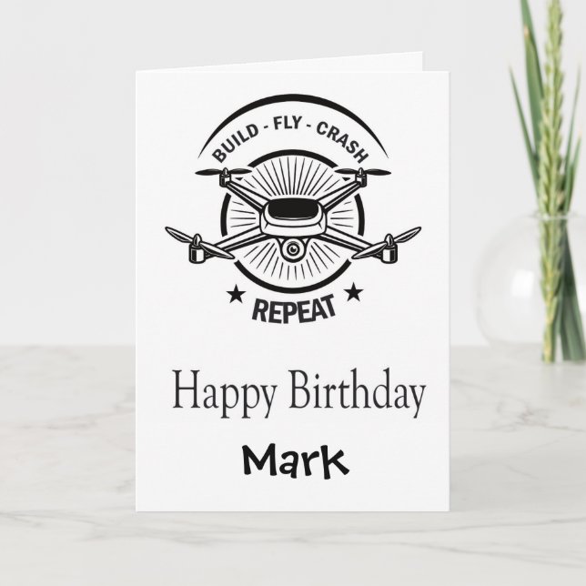 Funny Personalised Drone Birthday Card (Front)