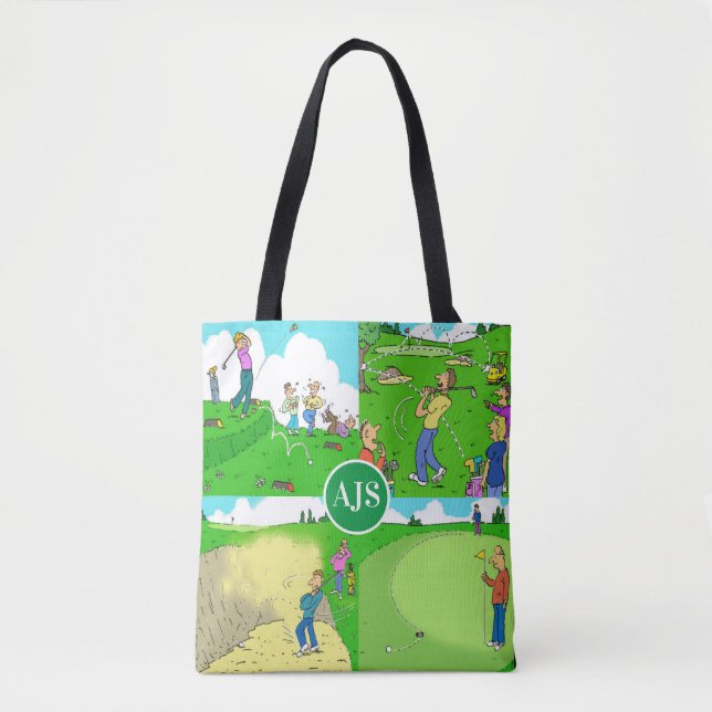 Funny Personalised  Golf Themed. Tote Bag (Front)