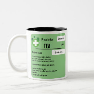 Funny Personalised Prescription Tea  Two-Tone Coffee Mug