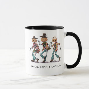 Funny Personalised Three Skeleton Halloween Mug