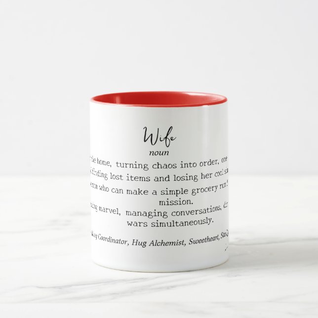 Funny Personalised Wife Definition Mug (Center)