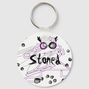 Funny Personalize Key Chain Keychain - Stoned