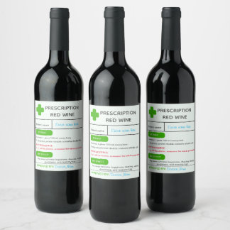 Funny Personalize prescription wine label