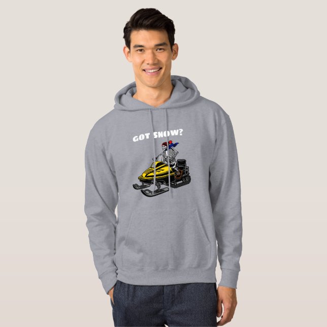 Funny Personalize Snowmobile Skeleton Rider Hoodie (Front Full)