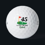 Funny Personalized 45th Birthday Gift for Golfer Golf Balls<br><div class="desc">Celebrate a golfer’s 45th birthday with these funny personalized golf balls! Featuring the playful phrase "Fore-tee & Still on Par" and an option to add a name, this design makes a unique and memorable gift for any golf enthusiast turning 45. Perfect for a birthday surprise on the course or a...</div>