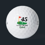 Funny Personalized 45th Birthday Gift for Golfer Golf Balls<br><div class="desc">Celebrate a golfer’s 45th birthday with these funny personalized golf balls! Featuring the playful phrase "Fore-tee & Still on Par" and an option to add a name, this design makes a unique and memorable gift for any golf enthusiast turning 45. Perfect for a birthday surprise on the course or a...</div>